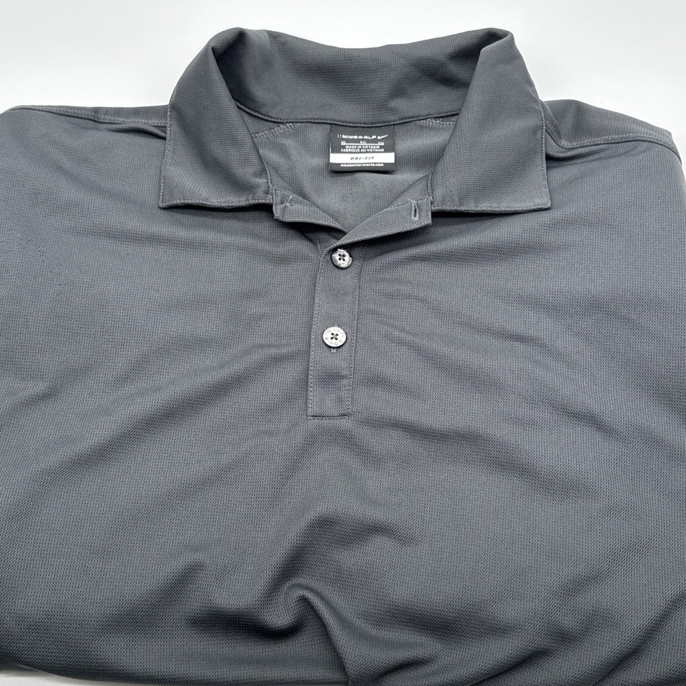 Nike Golf Dri Fit Short Sleeve Polo Shirt Mens XL Black Classic Lightweight Golf